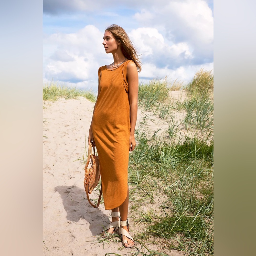 Free People Beach Brown Destination Midi Dress Size XS‎
